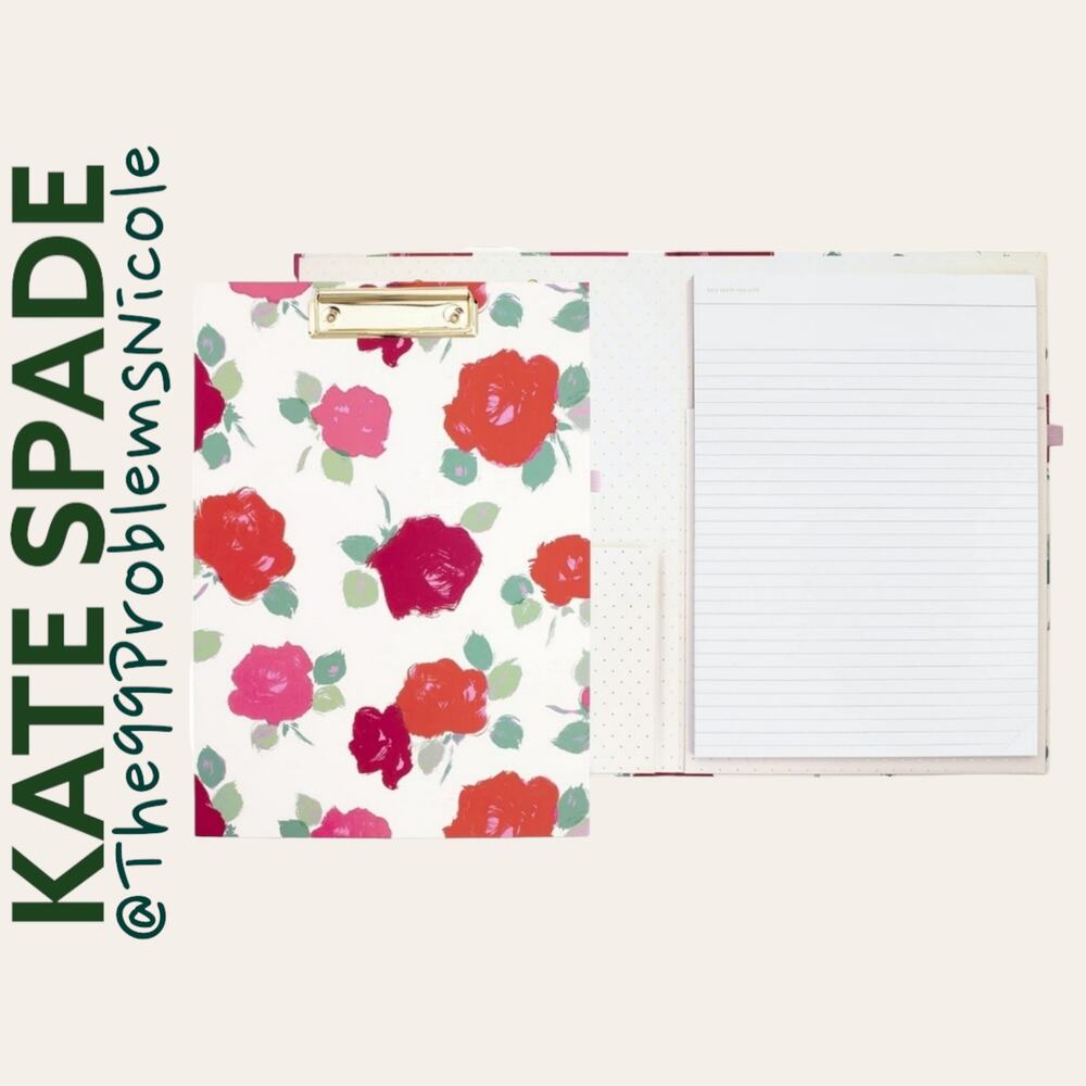 Kate Spade Brushy Rose Clipboard